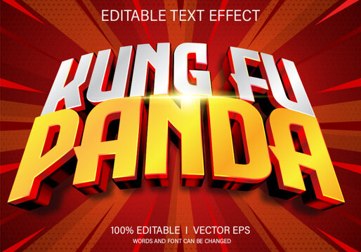 Fototapeta kung fu panda vector text effect with modern style design