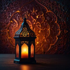 christmas lantern with candles and snowflakes