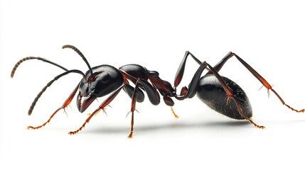 Macro Photography of a Black Ant: Close-up View of Insect Details