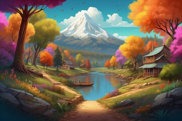 Obraz premium Vibrant digital illustrations showcasing artistic creativity