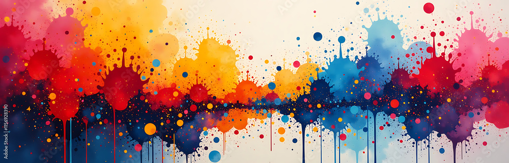 Aufkleber vibrant splatters of paint create a dynamic background for artistic expression in this unique oil an