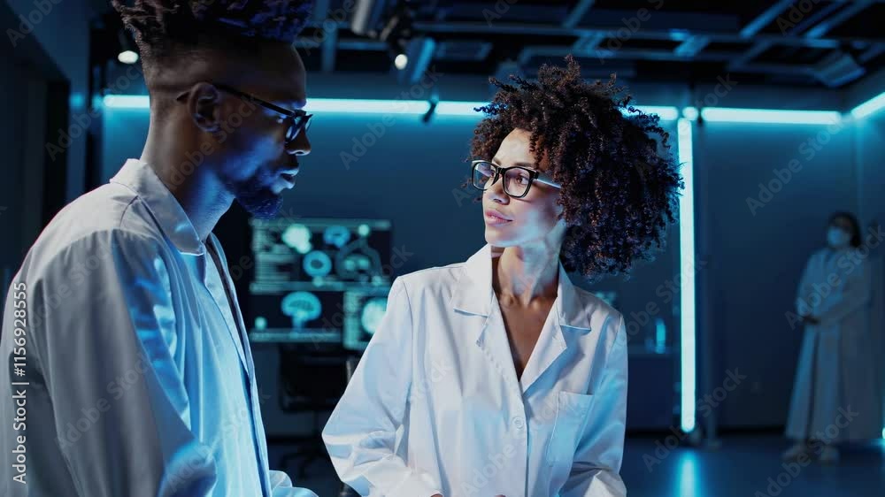 Leinwandbilder scientists conduct research using advanced technology to analyze brain activity in a modern laborato