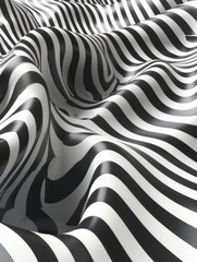 Bold Zebra Stripes and Shadow Pattern Mockup