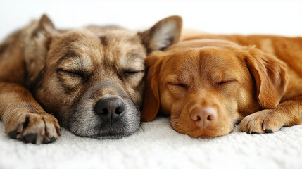 Obraz premium dog sleeps with the cat