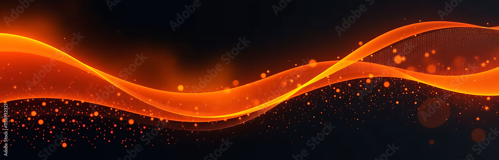 Aufkleber Vibrant Orange Hues Blend With Smooth Lines In An Abstract Modern Design On A Black Background Created By E Techniques. 00003