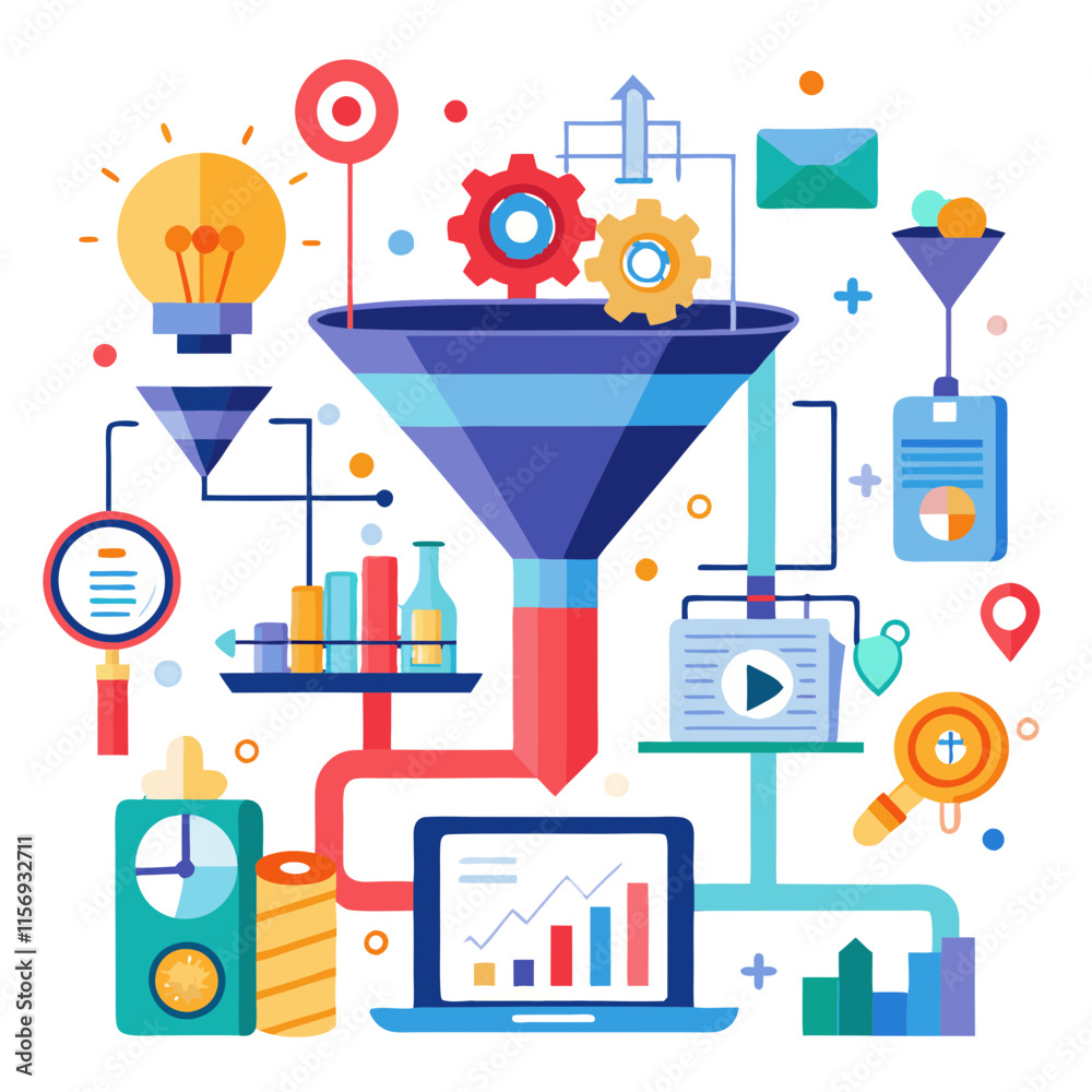 Poster digital pipeline transforming ideas into effective solutions through creative visual representation 