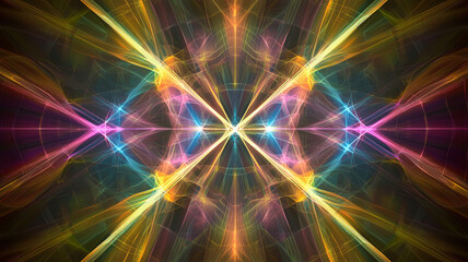 Abstract holographic lines and light beams crisscrossing. Intricate pattern, futuristic, digital presentation background. Modern, technology-focused.