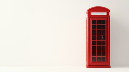 Obraz premium Classic Red British Phone Booth Isolated on White Background
