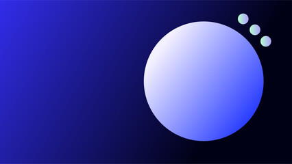 Bluish white circle side frame with orbs over dark blue gradient background
