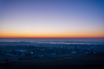 city skyline in winter