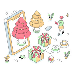 Unique design illustration of mobile christmas