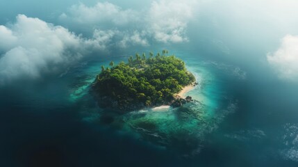 A Small, Lush Island Emerges From a Sea of Clouds