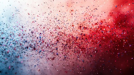 Obraz premium A vibrant explosion of colorful glitter particles on a gradient background.