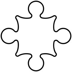 Abstract Puzzle Connections Line Art Vectors