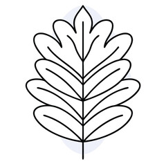 a black and white line drawing of an oak leaf