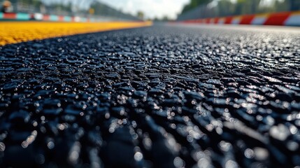 Fototapeta premium Close-up of textured asphalt race track.