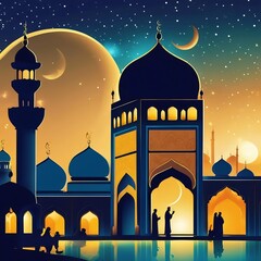 islamic mosque in the night