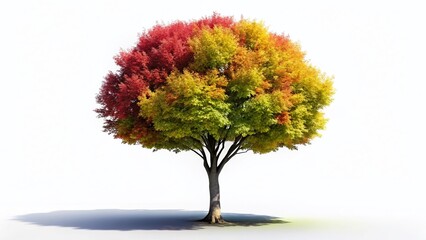 Fototapeta premium Isolated Tree Silhouette with Long Shadow - Minimalist Nature Graphic