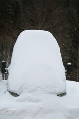 Cars under snowdrift