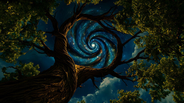 Cosmic Spiral Tree Reaching Into the Galaxy