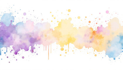 Obraz premium Pastel watercolor splashes with dripping effect on white 