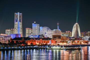 Naklejka premium 横浜みなとみらいの夜景