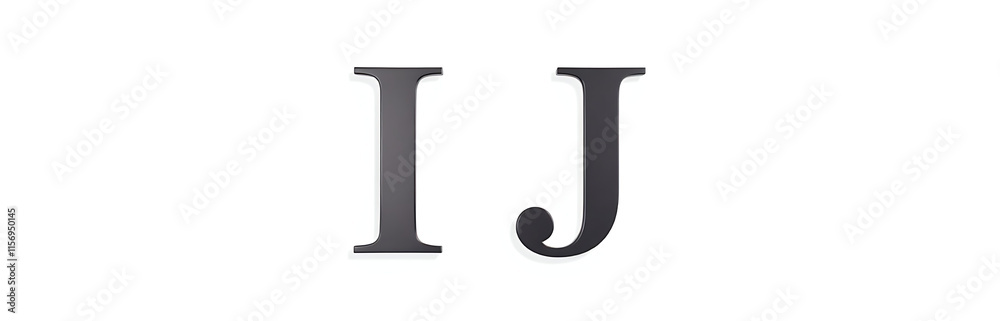 Poster Two Letters I And J Are Isolated On A White Background Creating A Minimalist Design Aesthetic Visual Effect. 00003