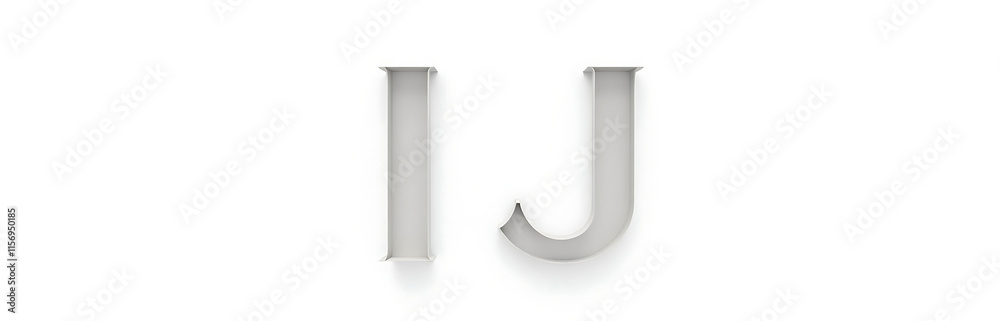 Poster Two Letters I And J Are Isolated On A White Background Creating A Minimalist Design Aesthetic Visual Effect. 00002