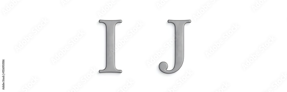 Poster Two Letters I And J Are Isolated On A White Background Creating A Minimalist Design Aesthetic Visual Effect. 00001