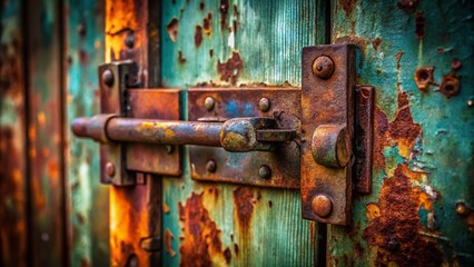 Long Exposure Rusting Door Latch - Grunge Texture Photography