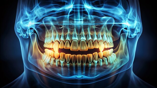 Low Light Dental Digital Tomography X-Ray: Panoramic Teeth Image for Professional Diagnostics