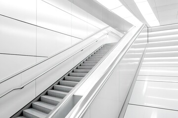 Obraz premium Modern staircase leads upwards in minimalist, bright environment