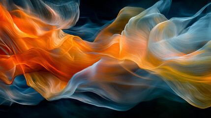 Obraz premium Abstract multicolored smoke on a black background, abstract colorful wavy lines on black background, Beautiful smoke on the black background