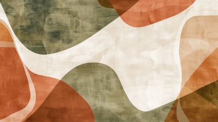Abstract art design featuring organic shapes in warm earthy tones and light background for a soothing atmosphere