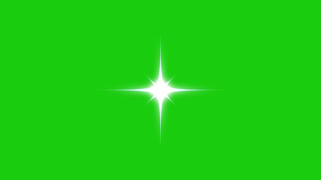 Twinkling stars animation, white cartoon, flat, vector, doodles style stars Blinking retro vector stars and starry night sky, looping animation. Animation twinkling stars on a green background. 4k .. 