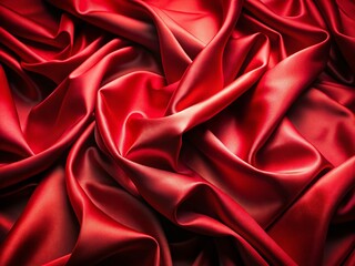 Obraz premium Luxurious Red Silk Fabric Draped Elegant Background Texture