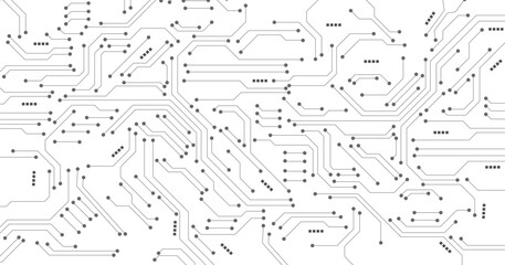 Grey technology on white background.2d illustration Abstract futuristic electronic circuit technology background science background.