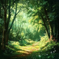 Fototapeta premium Lush green woods