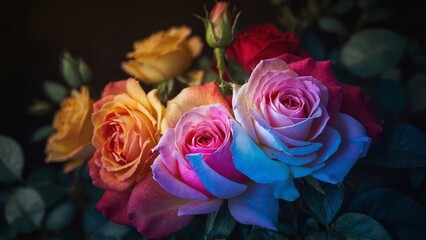 Natural red roses flowers