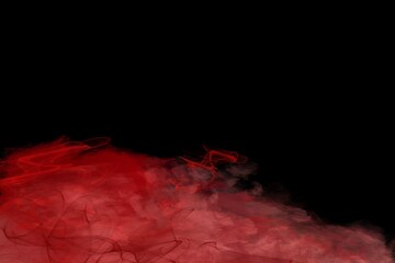 red smoke on black background mist clouds steam pront