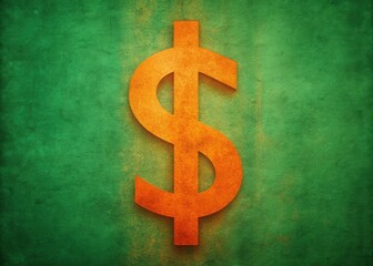 Vintage Angolan Kwanza Currency Symbol: Orange & Green Design for Web & Mobile