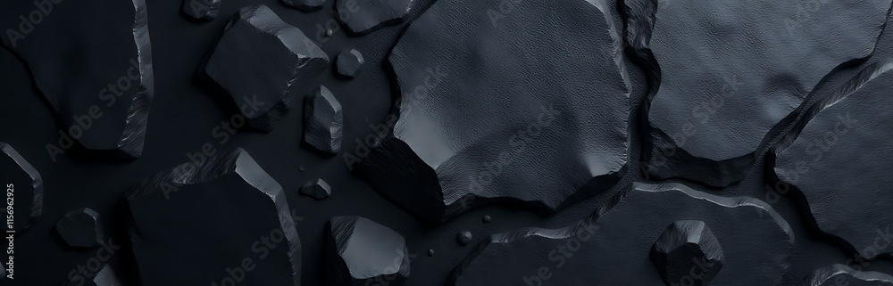 Aufkleber This Banner Features A Black Rock Slate Texture Background Generated By Ai For Unique Visual Identity. 00001