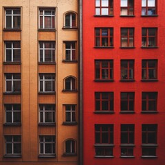 Berlin buildings with brown and red colors.