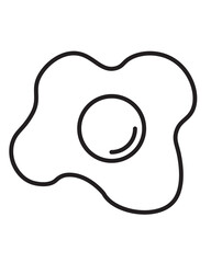 Fried egg vector icon With a black line
