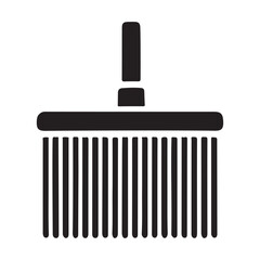 Silhouette Illustration of a Simple Broom Cleaning Tool