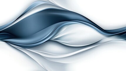 Naklejka premium This captivating abstract design features smooth blue waves with luminous highlights, creating a serene atmosphere and ample copy space SEAMLESS PATTERN