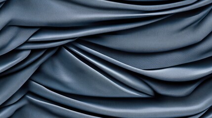 Fototapeta premium Smooth waves of black satin fabric fill the canvas, showcasing a hyper-realistic and elegant texture perfect for dark-themed designs SEAMLESS PATTERN