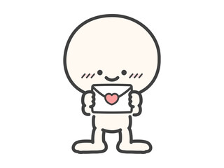 ラブレターを持っている人物のベクターイラスト02