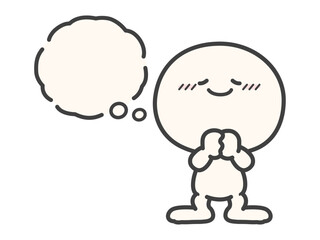 願い事や夢を想像している人物のベクターイラスト02