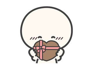バレンタインのチョコレートを持っている人物のベクターイラスト01